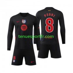 Kit Enfant Maillot Extérieur FC Barcelone Pedri 8 2024-2025 à Manches Longues