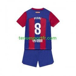 Kit Enfant Maillot Domicile FC Barcelone Pedri 8 2023-2024 à Manches Courtes