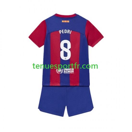 Kit Enfant Maillot Domicile FC Barcelone Pedri 8 2023-2024 à Manches Courtes