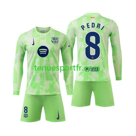 Kit Enfant Maillot Troisième FC Barcelone Pedri 8 2024-2025 à Manches Longues