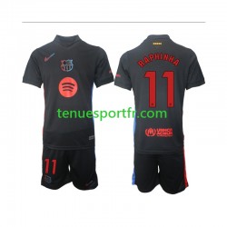 Kit Enfant Maillot Extérieur FC Barcelone Raphinha 11 2024-2025 à Manches Courtes