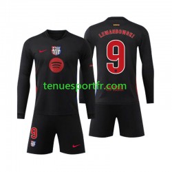 Kit Enfant Maillot Extérieur FC Barcelone Robert Lewandowski 9 2024-2025 à Manches Longues