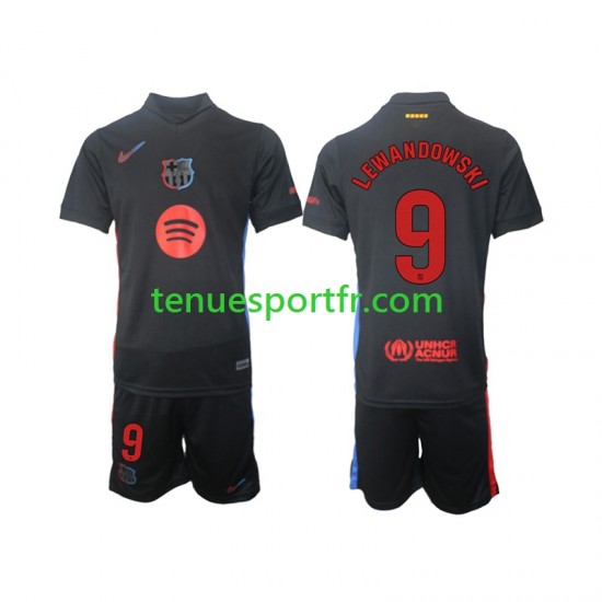Kit Enfant Maillot Extérieur FC Barcelone Robert Lewandowski 9 2024-2025 à Manches Courtes
