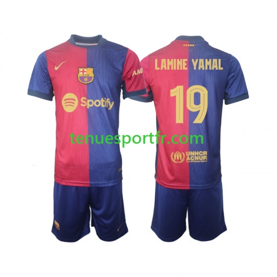 Kit Enfant Maillot Domicile FC Barcelone UCL Font Lamine Yamal 19 2024-2025 à Manches Courtes