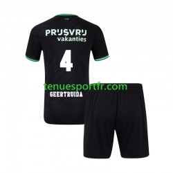 Kit Enfant Maillot Extérieur Feyenoord Rotterdam Lutsharel Geertruida 4 2024-2025 à Manches Courtes