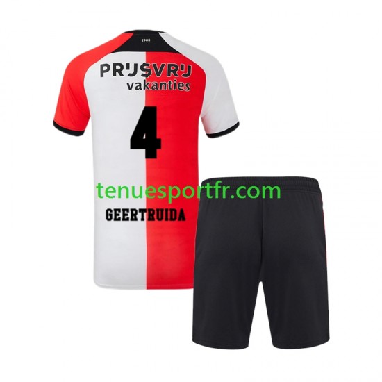 Kit Enfant Maillot Domicile Feyenoord Rotterdam Lutsharel Geertruida 4 2024-2025 à Manches Courtes