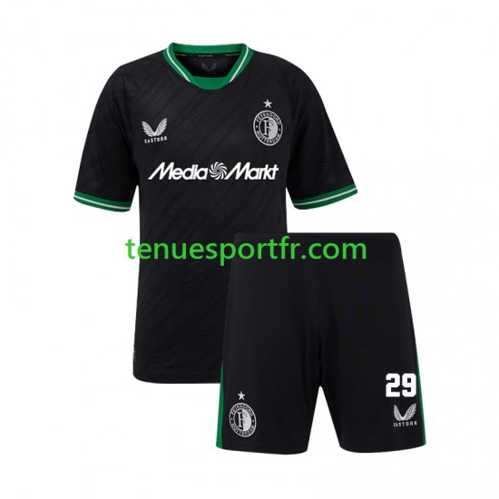 Kit Enfant Maillot Extérieur Feyenoord Rotterdam Santiago Gimenez 29 2024-2025 à Manches Courtes