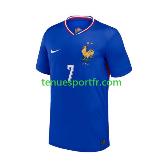 Homme Maillot Domicile France Antoine Griezmann 7 Euro 2024 Bleu à Manches Courtes