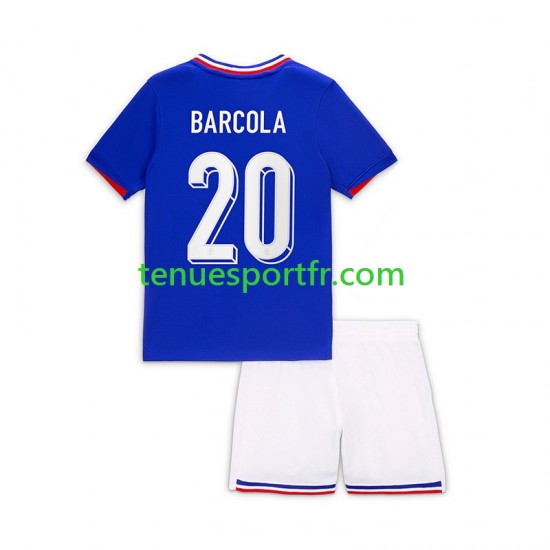 Kit Enfant Maillot Domicile France Bradley Barcola 20 2024 à Manches Courtes