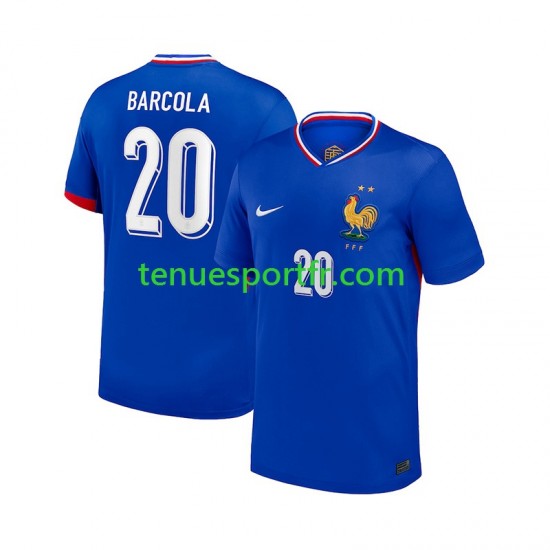Homme Maillot Domicile France Bradley Barcola 20 2024 à Manches Courtes