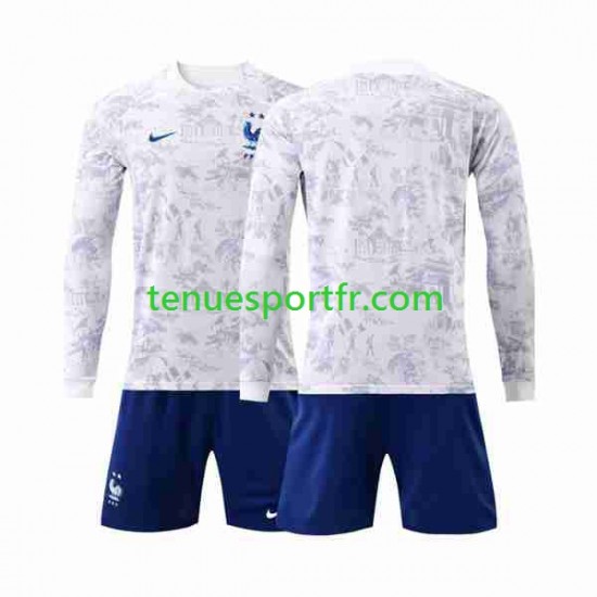 Kit Enfant Maillot Extérieur France World Cup 2022 à Manches Longues