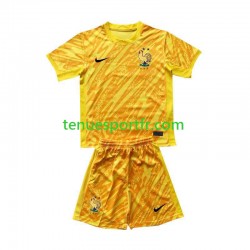 Kit Enfant Maillot Domicile France Gardien Euro 2024 Jaune à Manches Courtes