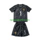 Kit Enfant Maillot Extérieur France Gardien Hugo Lloris 1 Euro 2024 Noir à Manches Courtes