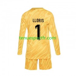 Kit Enfant Maillot Domicile France Gardien Hugo Lloris 1 Euro 2024 Jaune à Manches Longues