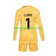 Kit Enfant Maillot Domicile France Gardien Hugo Lloris 1 Euro 2024 Jaune à Manches Longues