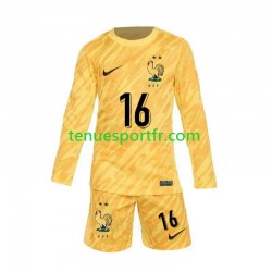 Kit Enfant Maillot Domicile France Gardien Mike Maignan 16 Euro 2024 Jaune à Manches Longues