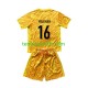 Kit Enfant Maillot Domicile France Gardien Mike Maignan 16 Euro 2024 Jaune à Manches Courtes