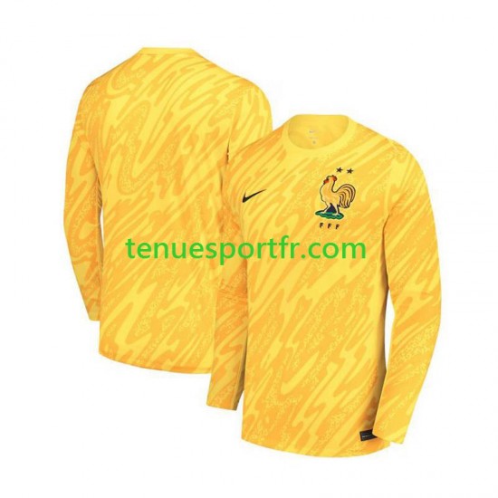 Homme Maillot Domicile France Gardien Euro 2024 Jaune à Manches Longues
