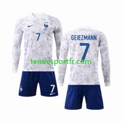Kit Enfant Maillot Extérieur France Griezmann 7 World Cup 2022 à Manches Longues