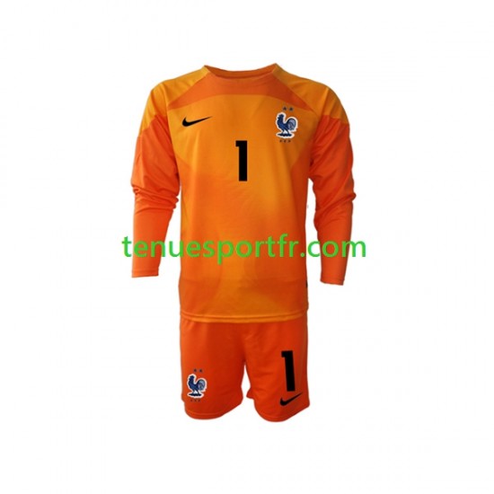 Kit Enfant Maillot Extérieur France Gardien Hugo Lloris 1 World Cup 2022 à Manches Longues