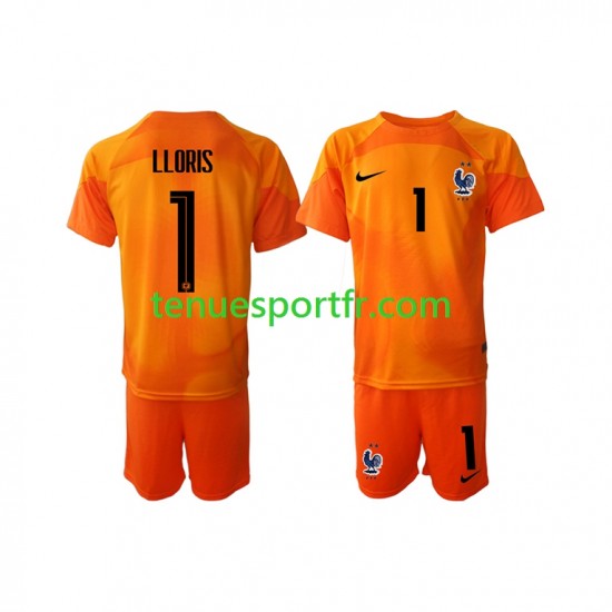 Kit Enfant Maillot Extérieur France Gardien Hugo Lloris 1 World Cup 2022 à Manches Courtes