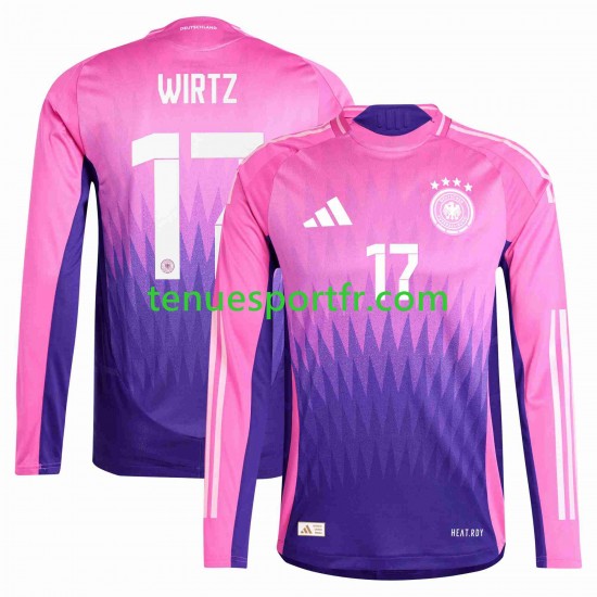 Homme Maillot Extérieur Allemagne Florian Wirtz 17 Euro 2024 à Manches Longues