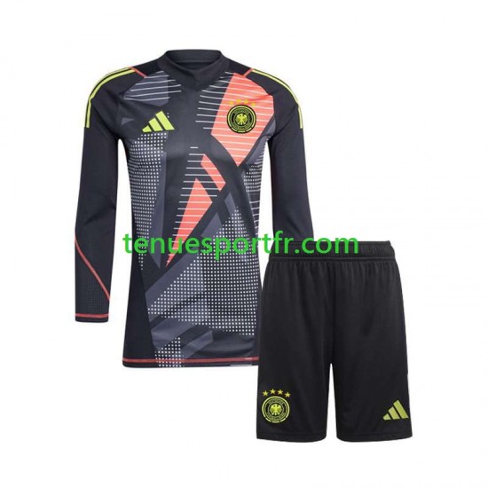 Kit Enfant Maillot Domicile Allemagne Gardien Euro 2024 Noir à Manches Longues