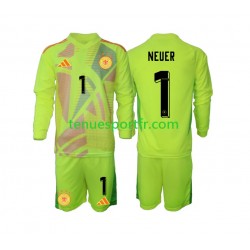 Kit Enfant Maillot Extérieur Allemagne Gardien Manuel Neuer 1 Euro 2024 à Manches Longues