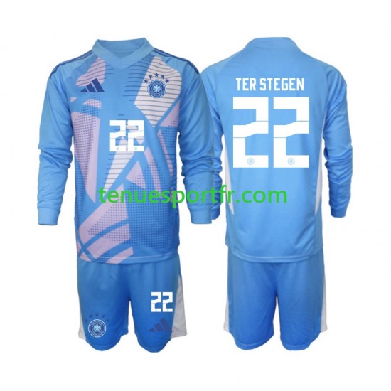 Kit Enfant Maillot Quatrième Allemagne Gardien Ter Stegen 22 2024-2025 à Manches Longues
