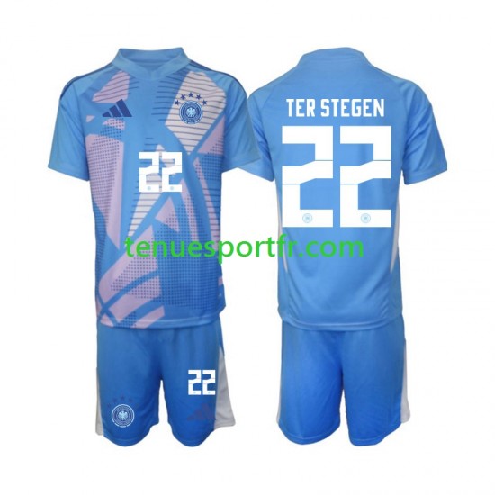 Kit Enfant Maillot Quatrième Allemagne Gardien Ter Stegen 22 2024-2025 à Manches Courtes