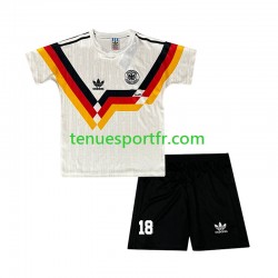 Kit Enfant Maillot Retro Domicile Allemagne Klinsmann 18 1990 à Manches Courtes