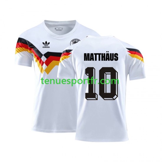 Homme Maillot Retro Domicile Allemagne Matthaus 10 1990 à Manches Courtes