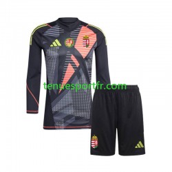 Kit Enfant Maillot Domicile Hongrie Gardien Euro 2024 Noir à Manches Longues