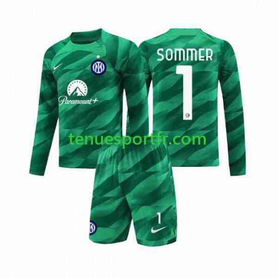 Kit Enfant Maillot Extérieur Inter Milan Gardien Sommer 1 2023-2024 à Manches Longues