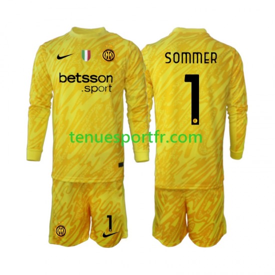 Kit Enfant Maillot Extérieur Inter Milan Gardien Yann Sommer 1 2024-2025 à Manches Longues