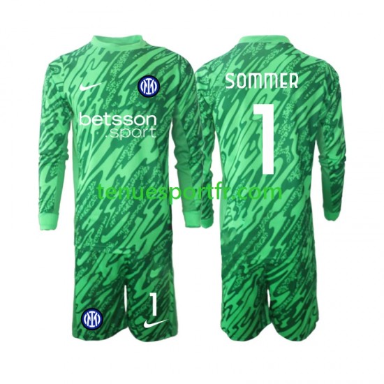 Kit Enfant Maillot Domicile Inter Milan Gardien Yann Sommer 1 2024-2025 à Manches Longues