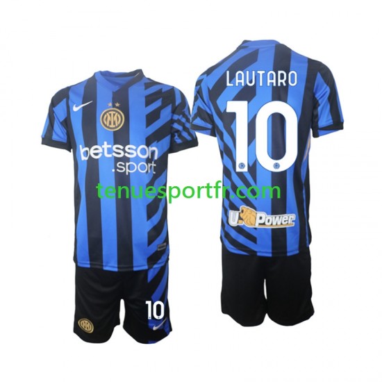 Kit Enfant Maillot Domicile Inter Milan Lautaro 10 2024-2025 à Manches Courtes