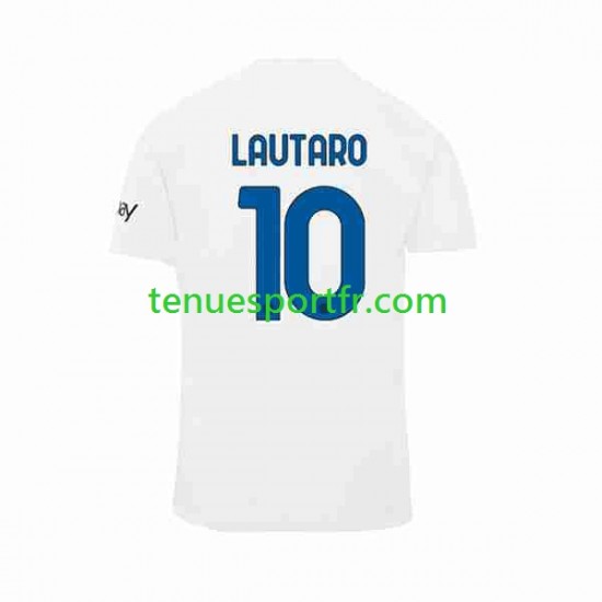 Homme Maillot Extérieur Inter Milan Lautaro Martinez 10 2023-2024 à Manches Courtes