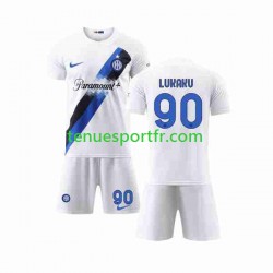 Kit Enfant Maillot Extérieur Inter Milan Lukaku 90 2023-2024 à Manches Courtes