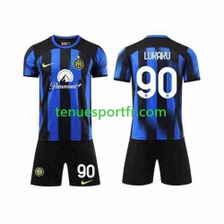 Kit Enfant Maillot Domicile Inter Milan Lukaku 90 2023-2024 à Manches Courtes
