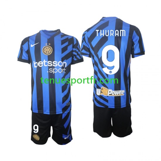 Kit Enfant Maillot Domicile Inter Milan Marcus Thuram 9 2024-2025 à Manches Courtes