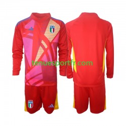 Kit Enfant Maillot Troisième Italie Gardien Euro 2024 Rouge à Manches Longues