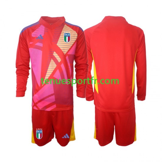 Kit Enfant Maillot Troisième Italie Gardien Euro 2024 Rouge à Manches Longues