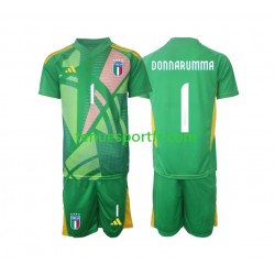 Kit Enfant Maillot Extérieur Italie Gardien Donnarumma 1 Euro 2024 à Manches Courtes