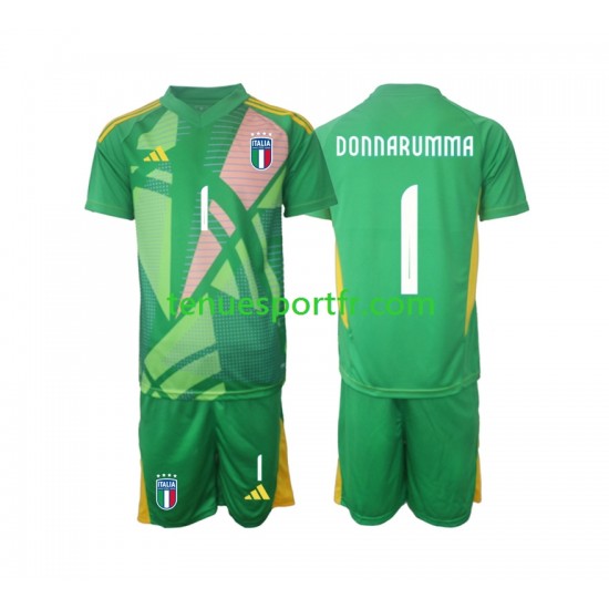 Kit Enfant Maillot Extérieur Italie Gardien Donnarumma 1 Euro 2024 à Manches Courtes