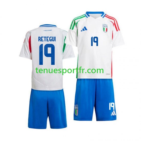 Kit Enfant Maillot Extérieur Italie Mateo Retegui 19 2024 à Manches Courtes