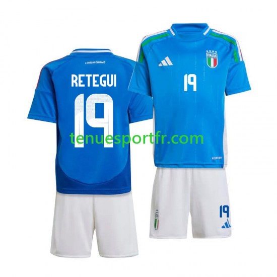 Kit Enfant Maillot Domicile Italie Mateo Retegui 19 2024 à Manches Courtes