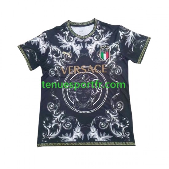 Homme Maillot Italie Versace 2023-2024 Noir à Manches Courtes