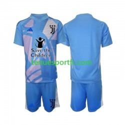 Kit Enfant Maillot Domicile Juventus Gardien 2024-2025 Bleu à Manches Courtes