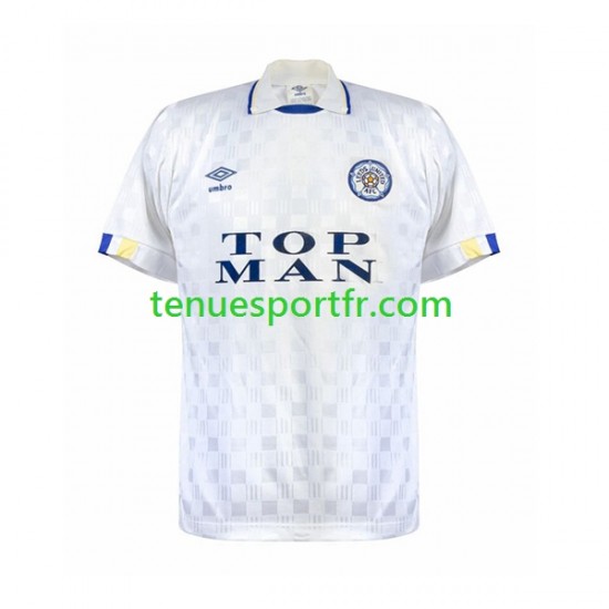 Homme Maillot Retro Domicile Leeds United 1989-1990 à Manches Courtes
